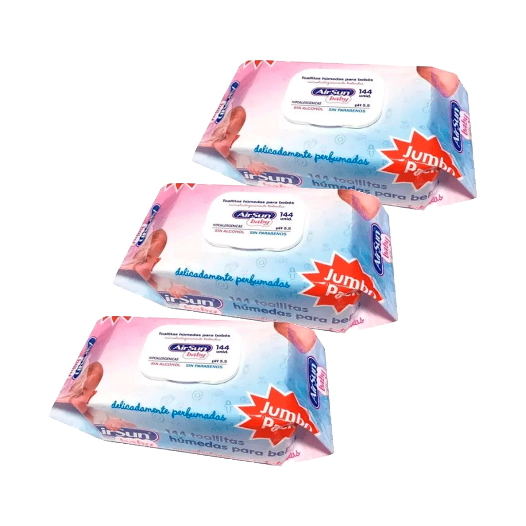 AirSun Toallitas Humedas para bebe pack x 3