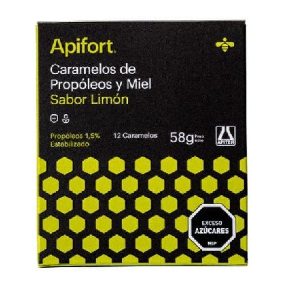 Apifort Caramelos de Propoleos y Miel Sabor Limon (12)