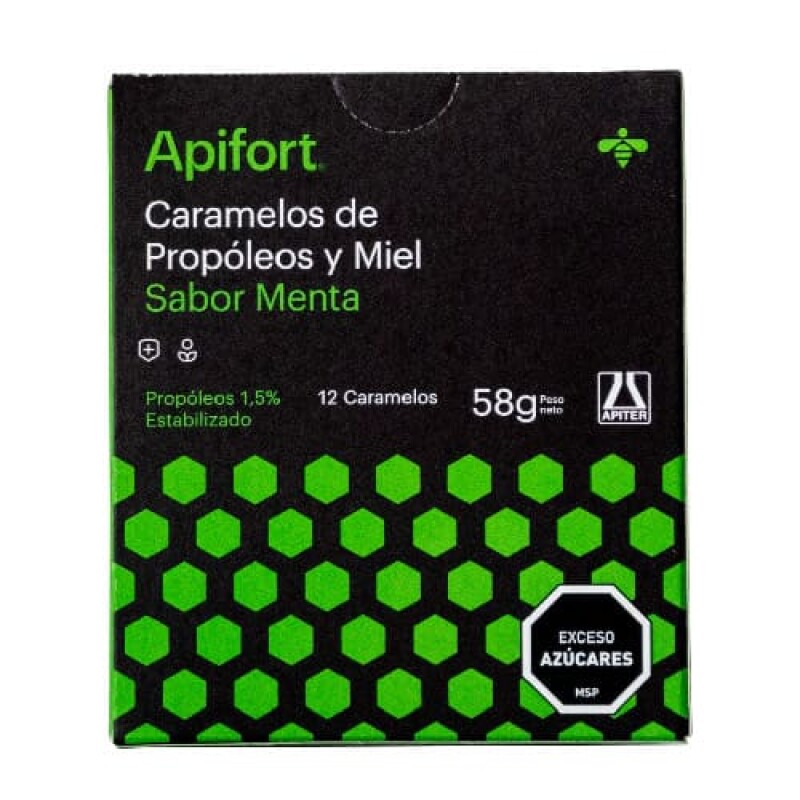Apifort Caramelos de Propoleos y Miel Sabor Menta (12)