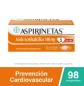 Aspirinetas Antiagregante Plaquetario con Ácido Acetilsalicílico 100mg x 98 Comprimidos