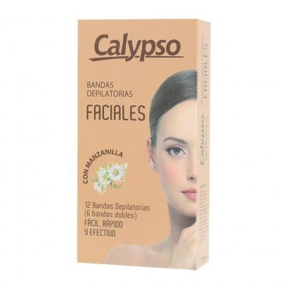 Bandas Depilatorias Calypso Facial Natural 12 Unidades