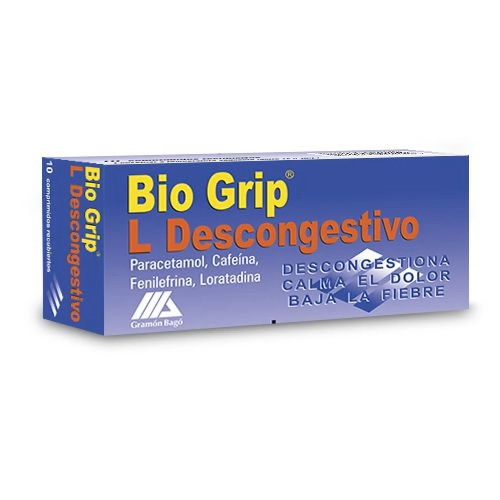 BIO GRIP DESCONGESTIVO X 10 COMPRIMIDOS