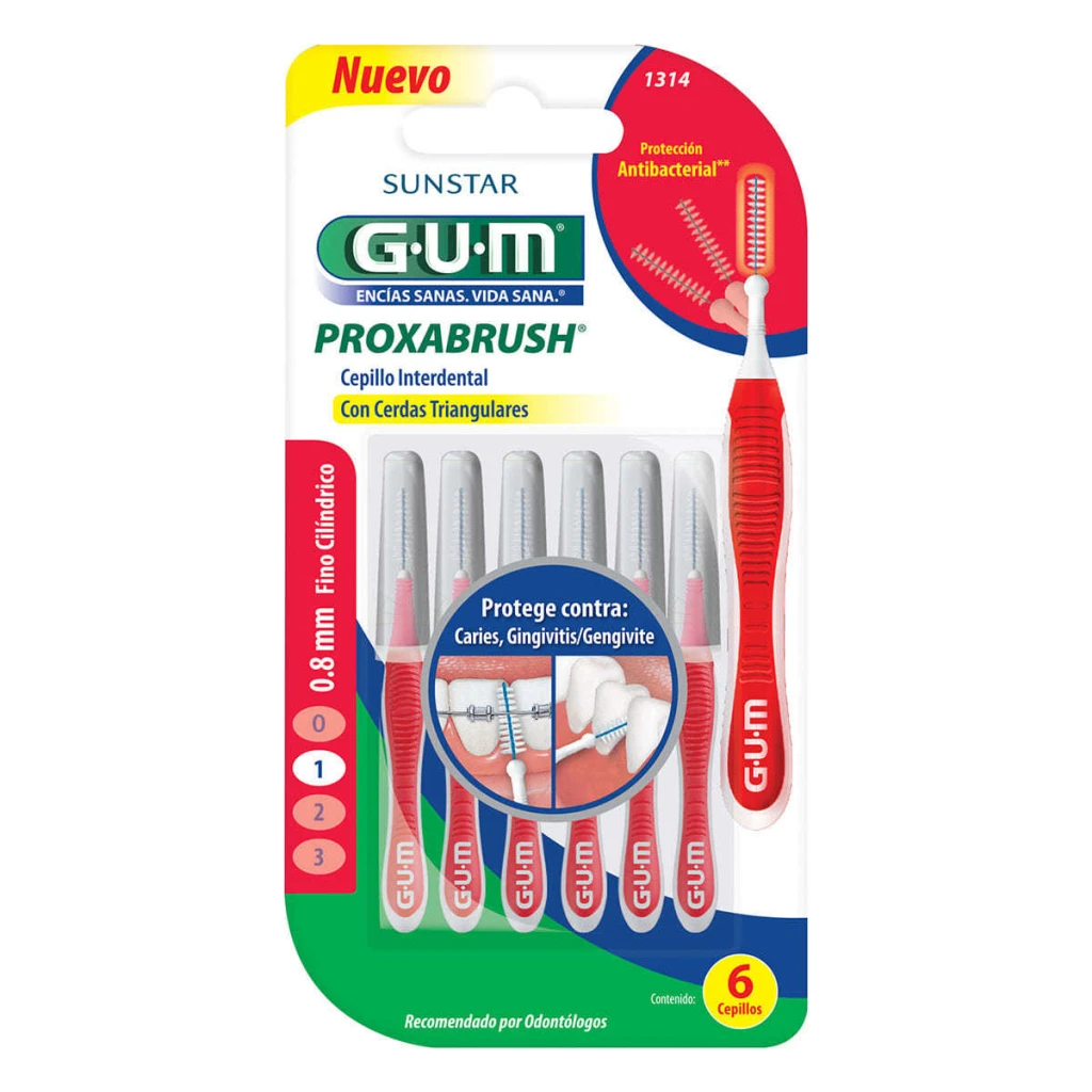 CEPILLO INTERDENTAL GUM BUTLER PROXABRUSH CILINDRICO 0.8 MM X 4 UNIDS.
