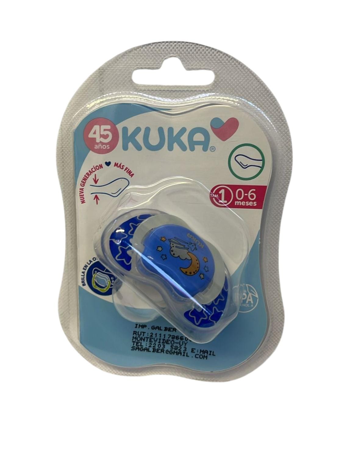 Chupete KUKA 0 - 6 m Azul Luna y estrellas