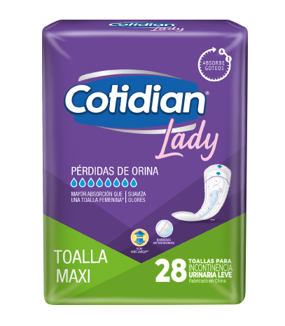 Cotidian Lady Toalla Maxi x 28 unidades