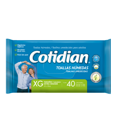 Cotidian Toallas húmedas x 40 unidades