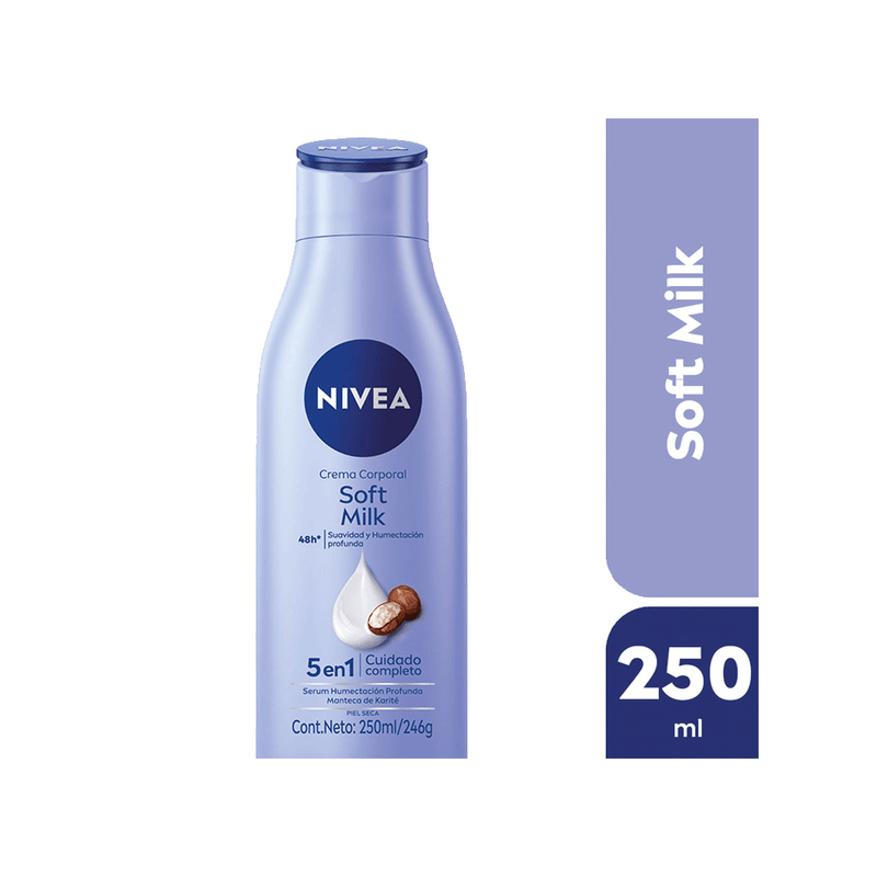 Crema Corporal Nivea Soft Milk Piel Seca 5 en 1 250ml