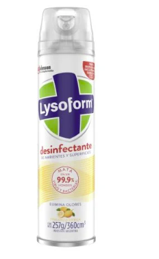 Desinfectante De Ambientes En Aerosol Lysoform Cítrica 360 Ml