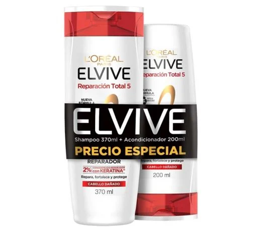 Elvive Pack Reparación Total 5 Shampoo 370Ml Acondicionador 200ML