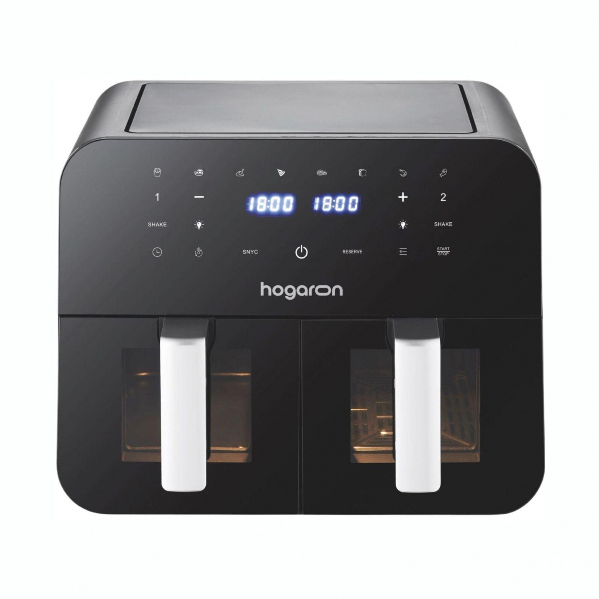 Freidora de Aire Doble Canasto HOGARON 2400W Capacidad 9L
