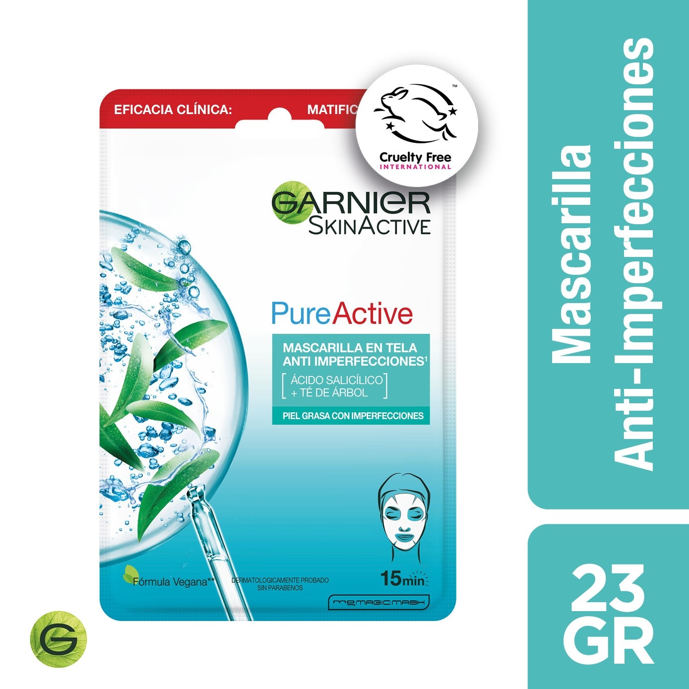 Garnier Mascarilla Pure Active Piel Grasa Con Imperfecciones