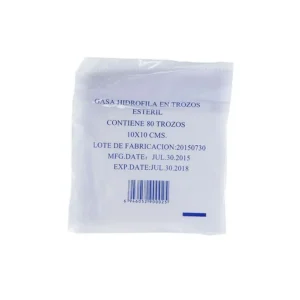 Gasa Estéril 10x10cm 80 Trozos