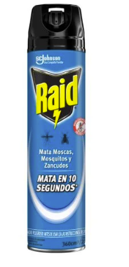 Insecticida En Aerosol Raid Azul Mata Moscas Y Mosquitos 360 Ml