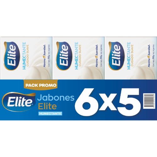 Jabón en Barra Elite Humectante Corporal 85g 6 Unidades