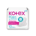 Kotex Toallas Cuidado Puro Y Natural 10 Unidades