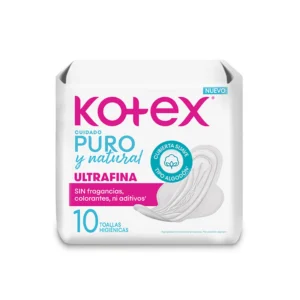 Kotex Toallas Cuidado Puro Y Natural 10 Unidades