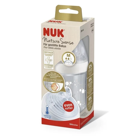 Mamadera línea Nature Sense Nuk - Talle M Blanco