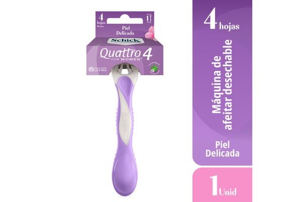 Maquina de afeitar SCHICK QUATTRO piel delicada 4 hojas