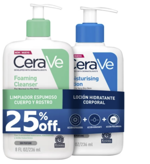 Pack CeraVe Gel Limpiador Espumoso 236ml + Loción Hidratante Corporal 236ml