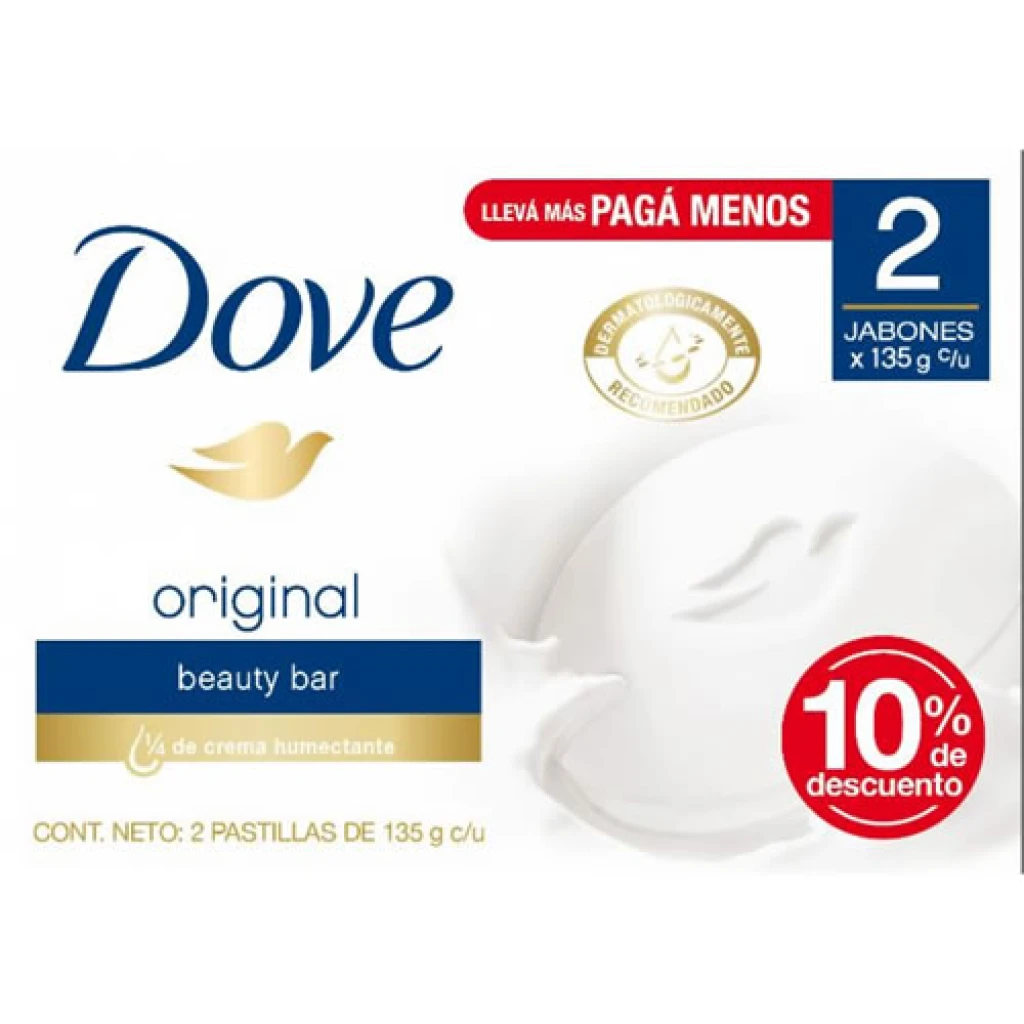 PACK JABÓN DOVE CLÁSICO X2 135GR -10%