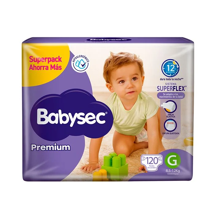Pañales Babysec Premium G 120 Unidades