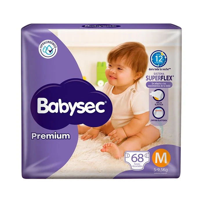 Pañales Babysec Premium M 68 Unidades