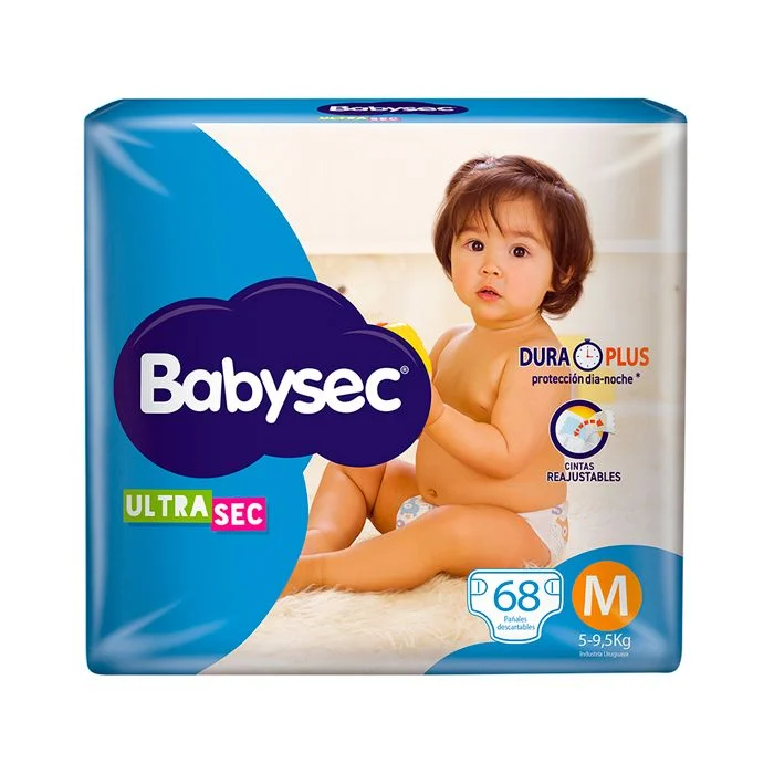 Pañales Babysec Ultra Sec M 68 Unidades