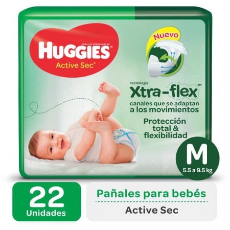 Pañales Huggies Flexi Comfort M x22