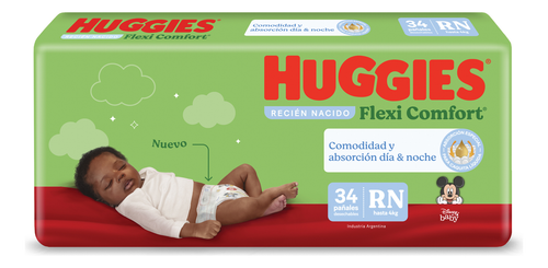 Pañales Huggies Flexi Comfort RN X 34