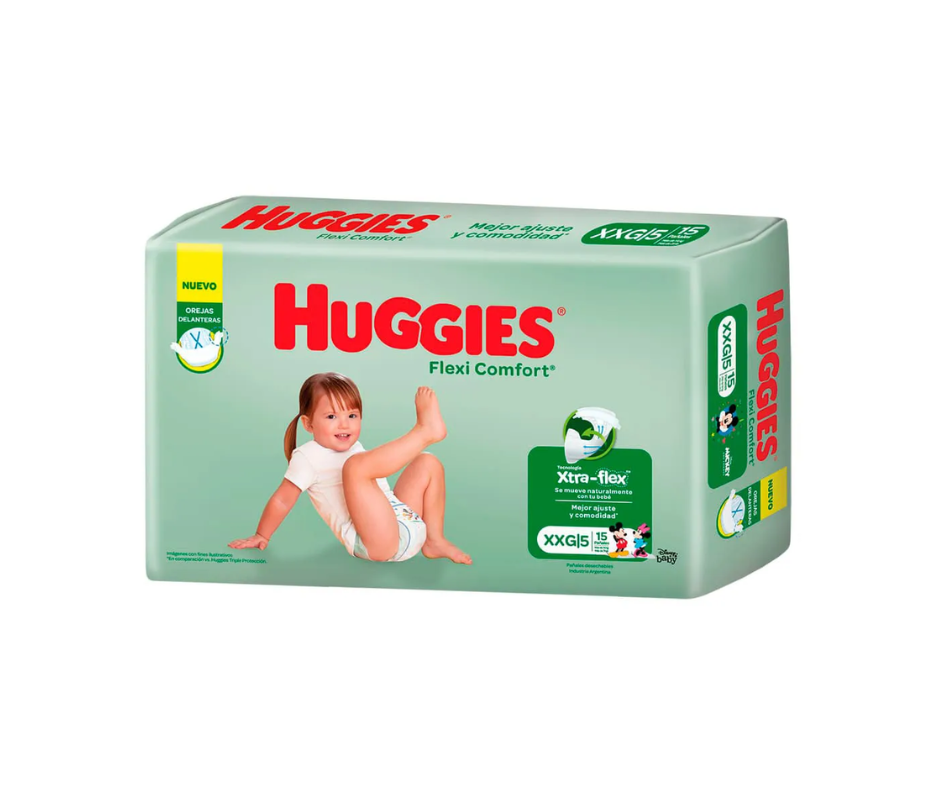 Pañales Huggies Flexi Comfort XXG x15