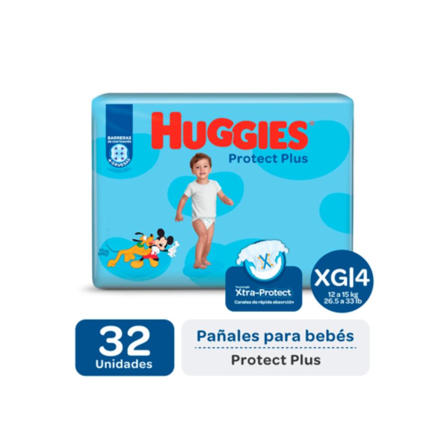 Pañales Huggies Protect Plus XG x32