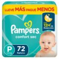 Pañales Pampers Confort Sec P 72 Unidades