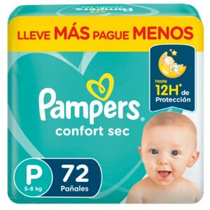 Pañales Pampers Confort Sec P 72 Unidades