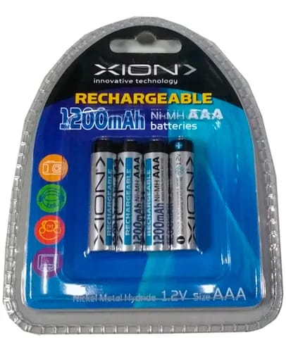 Pilas AAA Xion x4 recargables