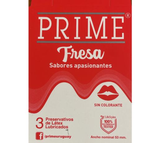 Preservativo Prime Frutilla 3 Unidades