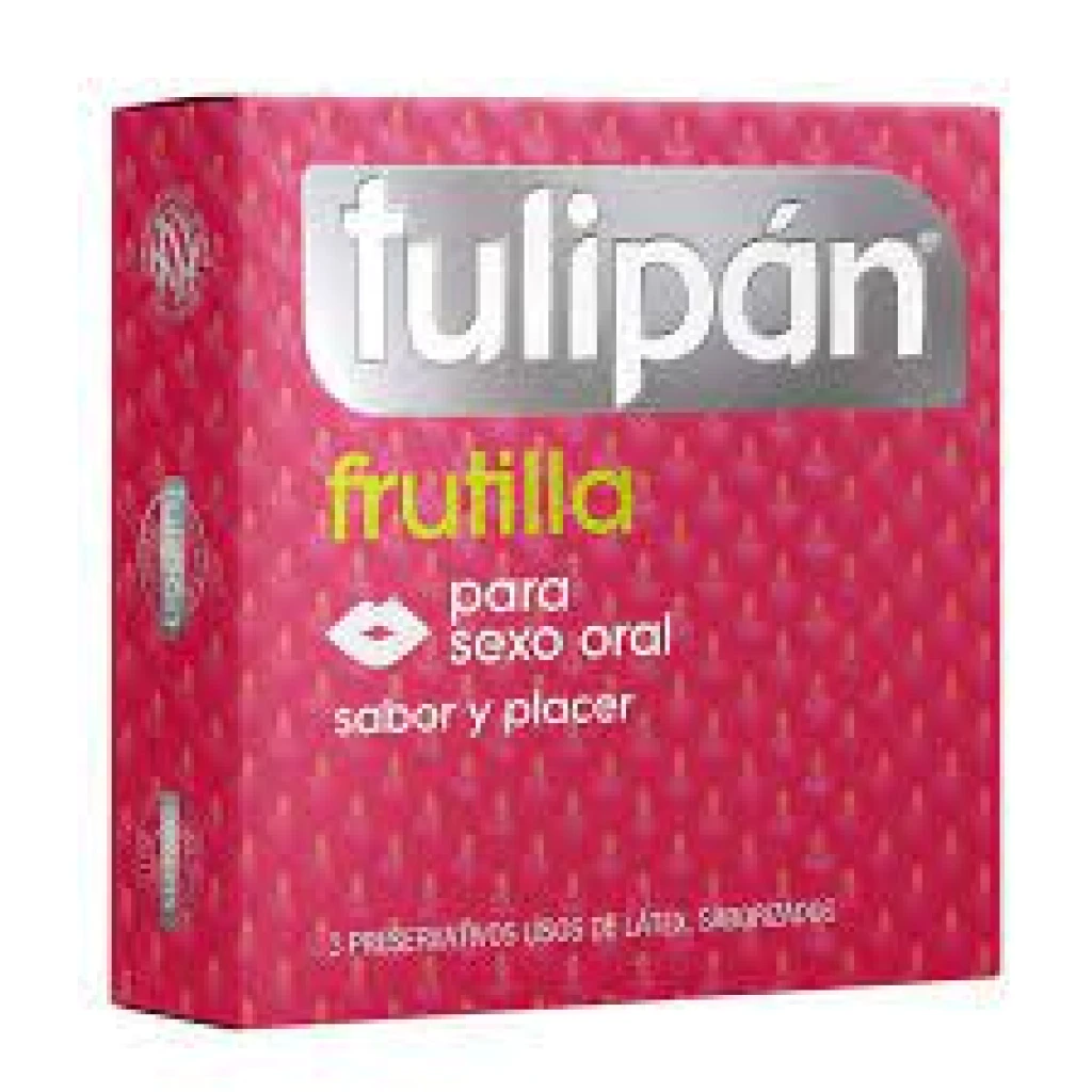 PRESERVATIVO TULIPAN X3 FRUTILLA