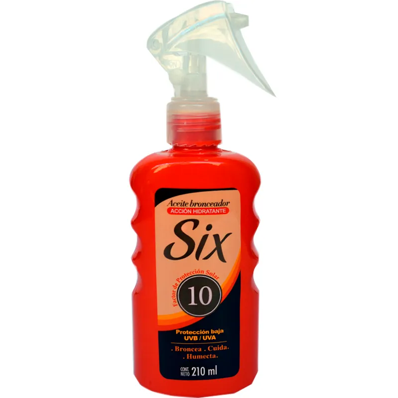 Protector Solar Six Aceite Bronceador Fps10 210 ml