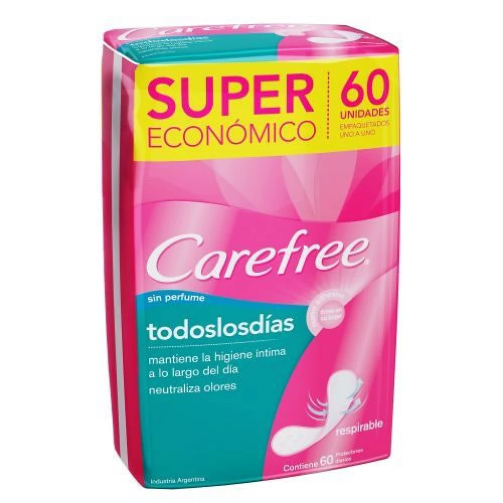 PROTECTORES DIARIOS CAREFREE TODOS DIAS S/PERFUME X60