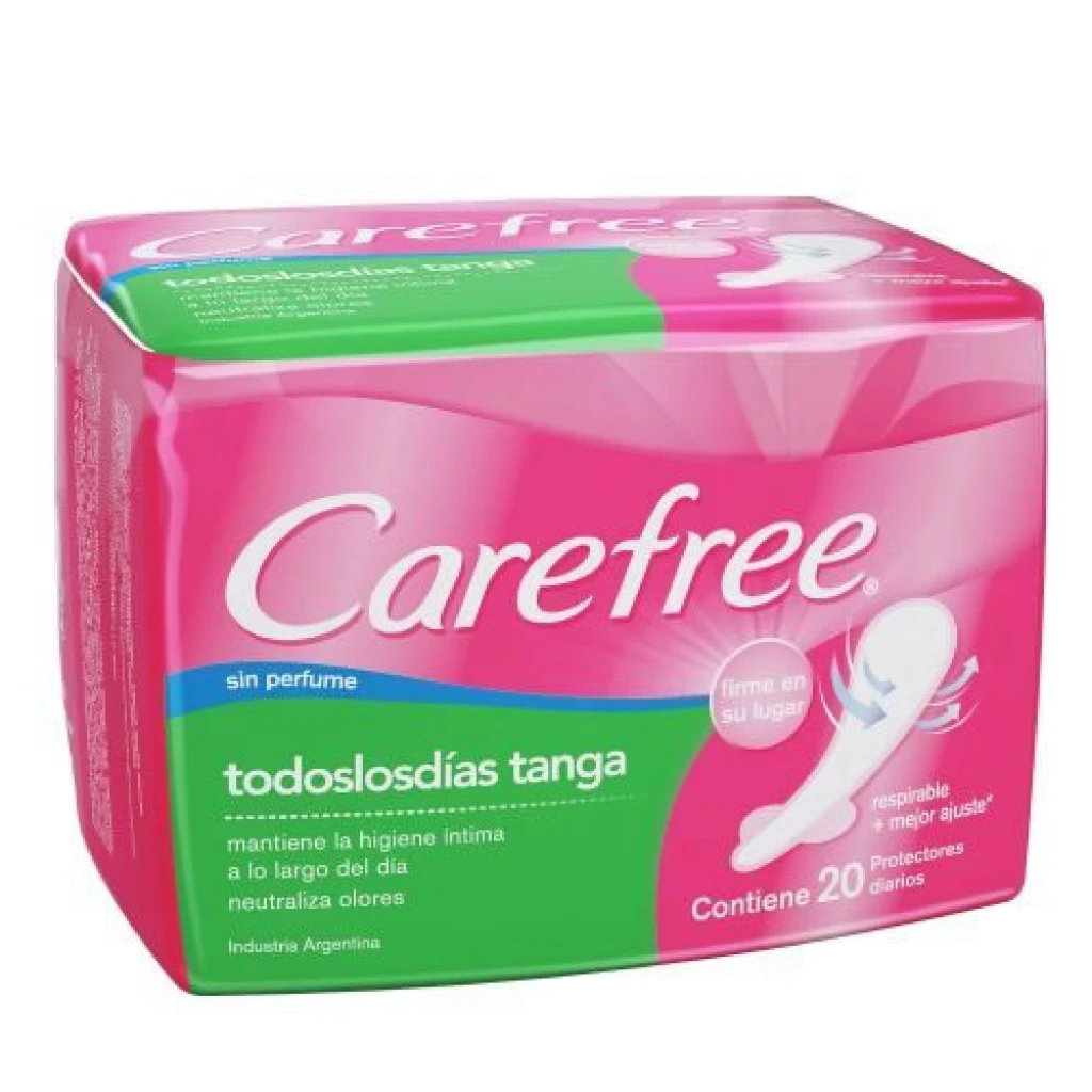 PROTECTORES DIARIOS CAREFREE TODOS LOS DIAS TANGA S/PERFUME X20