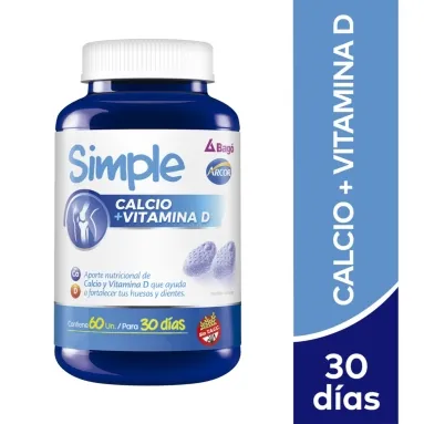 Simple Calcio + Vitamina D 60 Unidades
