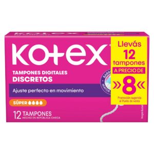 Tampones Kotex Super - 12 Unidades