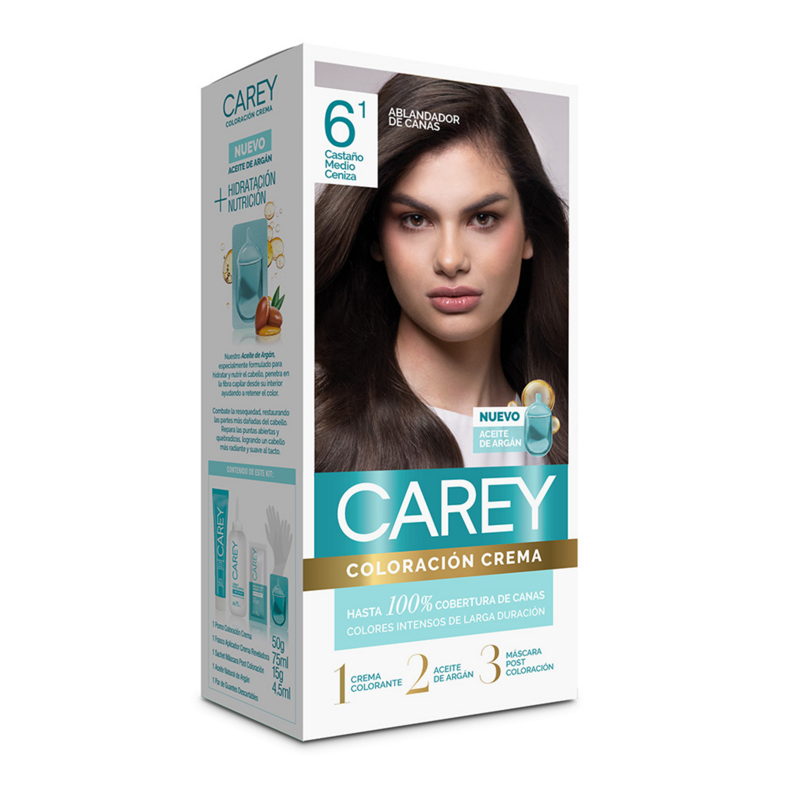 Tinta Coloración Carey Nro6.1 Castaño medio ceniza