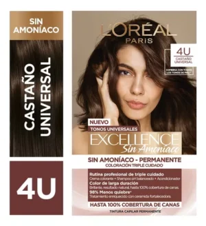 TINTA EXCELLENCE SIN AMONIACO CASTAÑO UNIVERSAL 4U