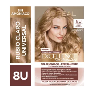 TINTA EXCELLENCE SIN AMONIACO RUBIO CLARO UNIVERSAL 8U