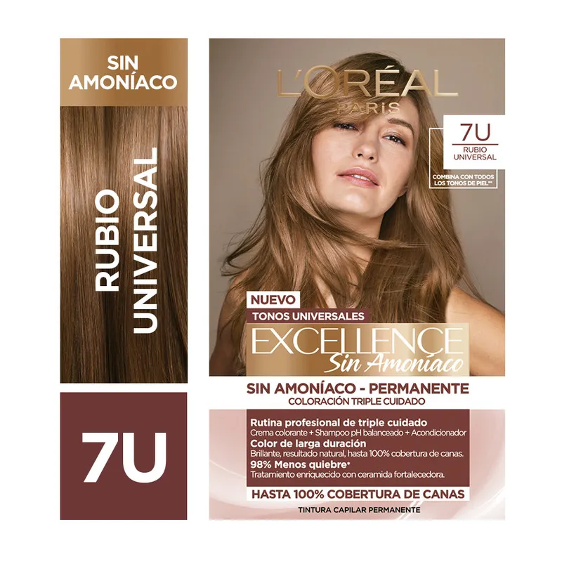 TINTA EXCELLENCE SIN AMONIACO RUBIO UNIVERSAL 7U