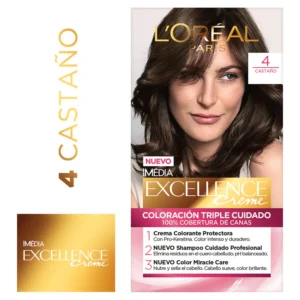 Tinta L'oréal Paris Excellence Creme N°4 Castaño