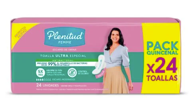 Toallas Para Incontinencia Plenitud Femme Ultra 24 Unidades