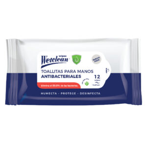 Toallitas Húmedas Wetclean Antibacterial 12 Unidades