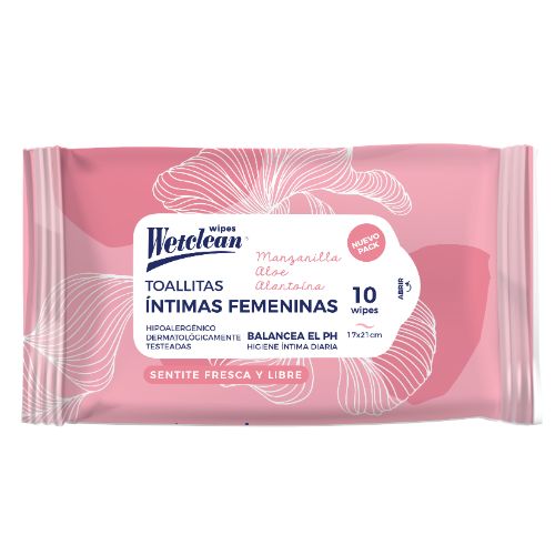Toallitas íntimas Wetclean 10 Unidades